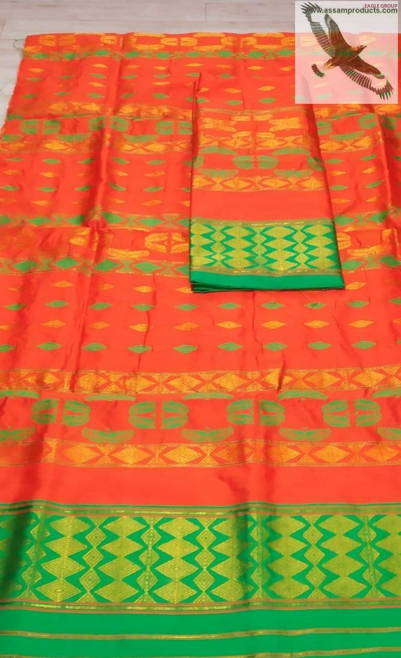 #Eagle Handloom Mixed Silk Mekhela Sador with Blouse Material/ 00250049001