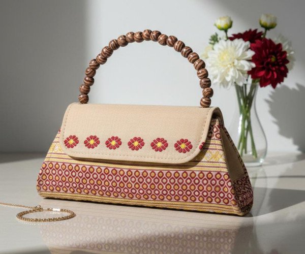 Pure Hand stitched Assam Handloom Handbag / 03550006001
