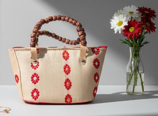 Pure Hand stitched Assam Handloom Handbag / 03550004001