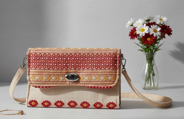 Pure Hand stitched Assam Handloom Handbag / 03550006001