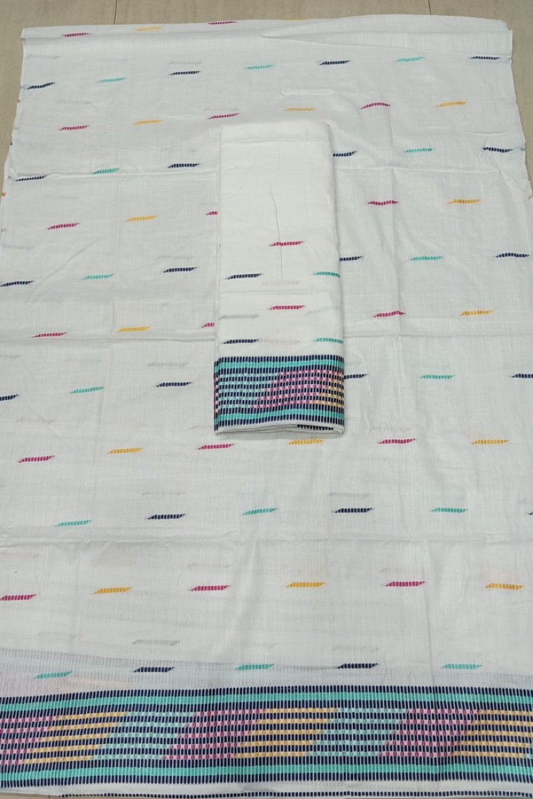 Powerloom Kesa Paat Cotton Mekhela Sador with Blouse Material/ 0263000I001