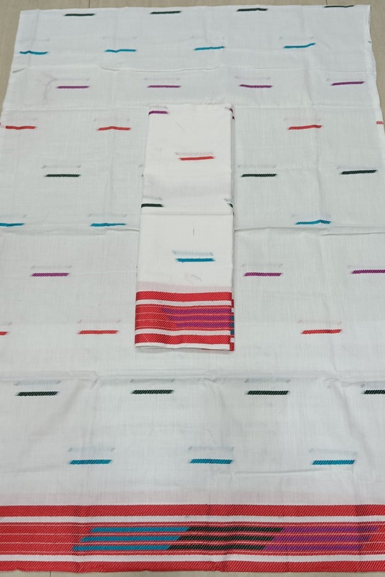 Powerloom Kesa Paat Cotton Mekhela Sador with Blouse Material/ 0263000I001