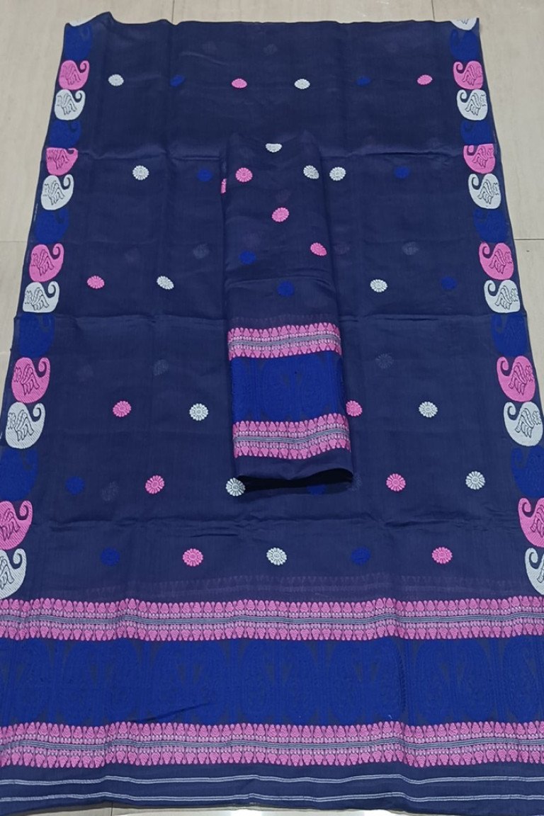 Handloom Self Bordered Cotton Nooni Mekhela Sador With Blouse Material/ 0137000N001