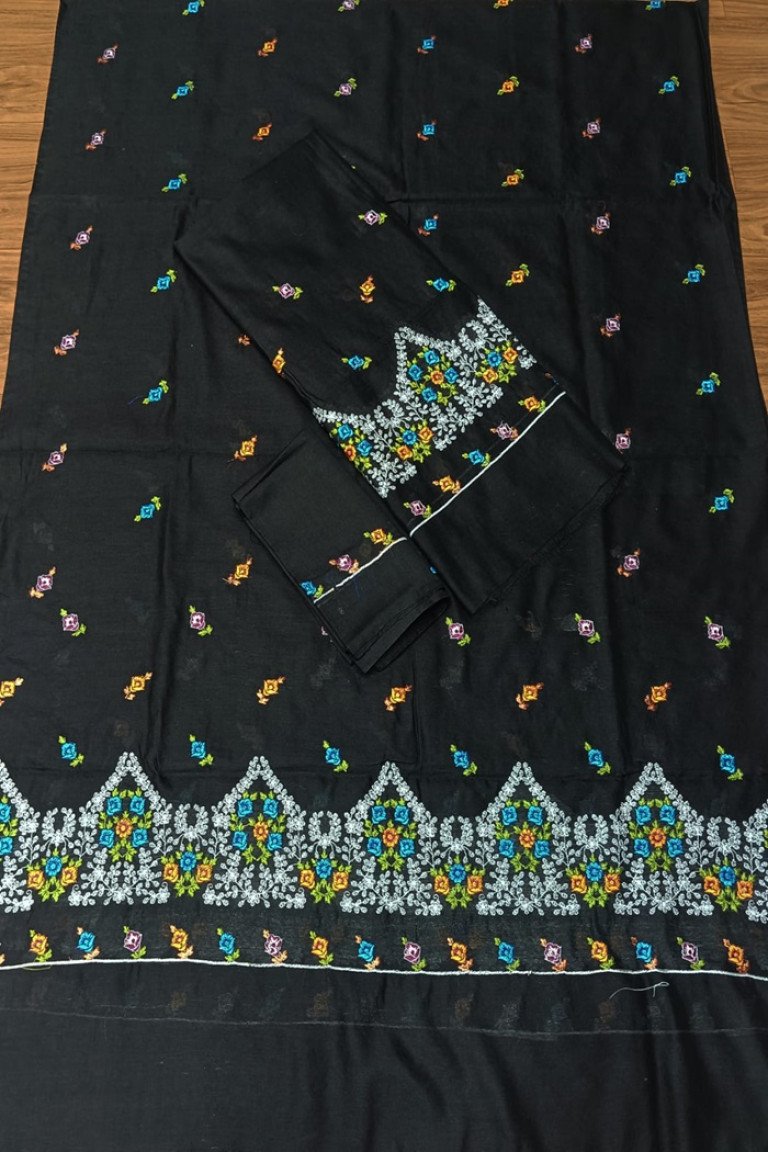Embroidered Cotton Mekhela Sador With Blouse Material/ 0030000K001