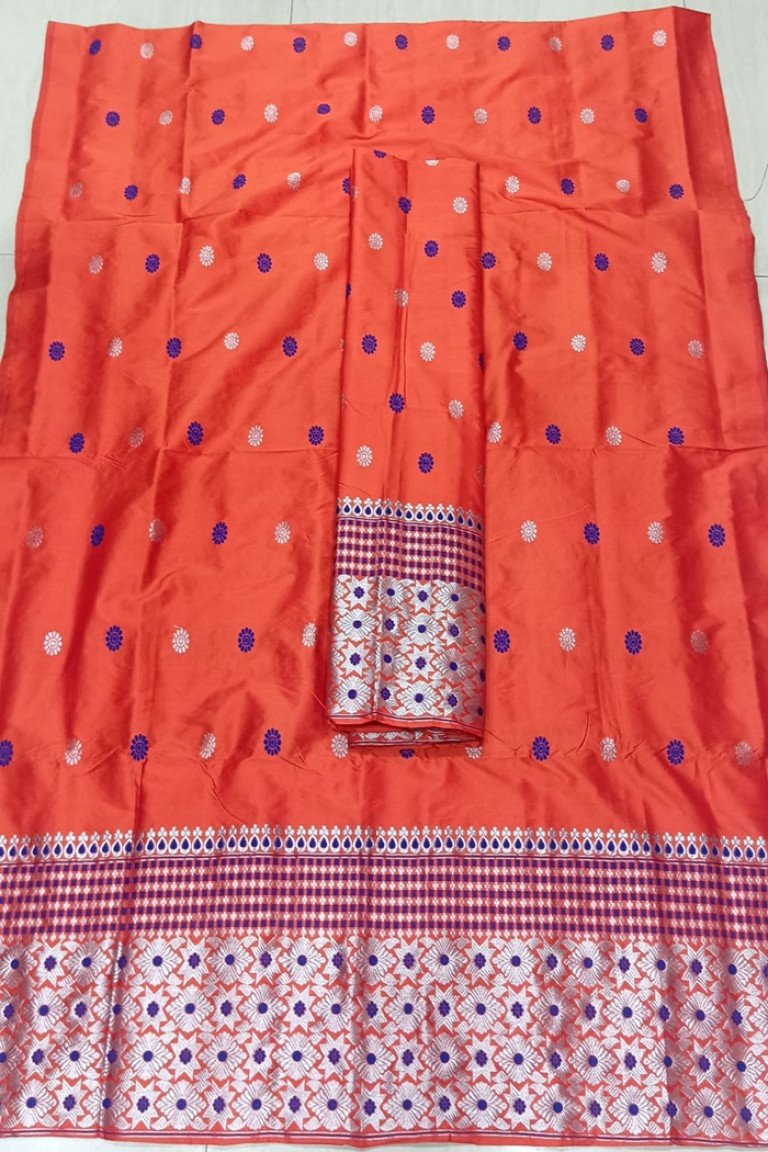 HANDLOOM MIXED SILK MEKHELA SADOR WITH BLOUSE MATERIAL / 0221000P001