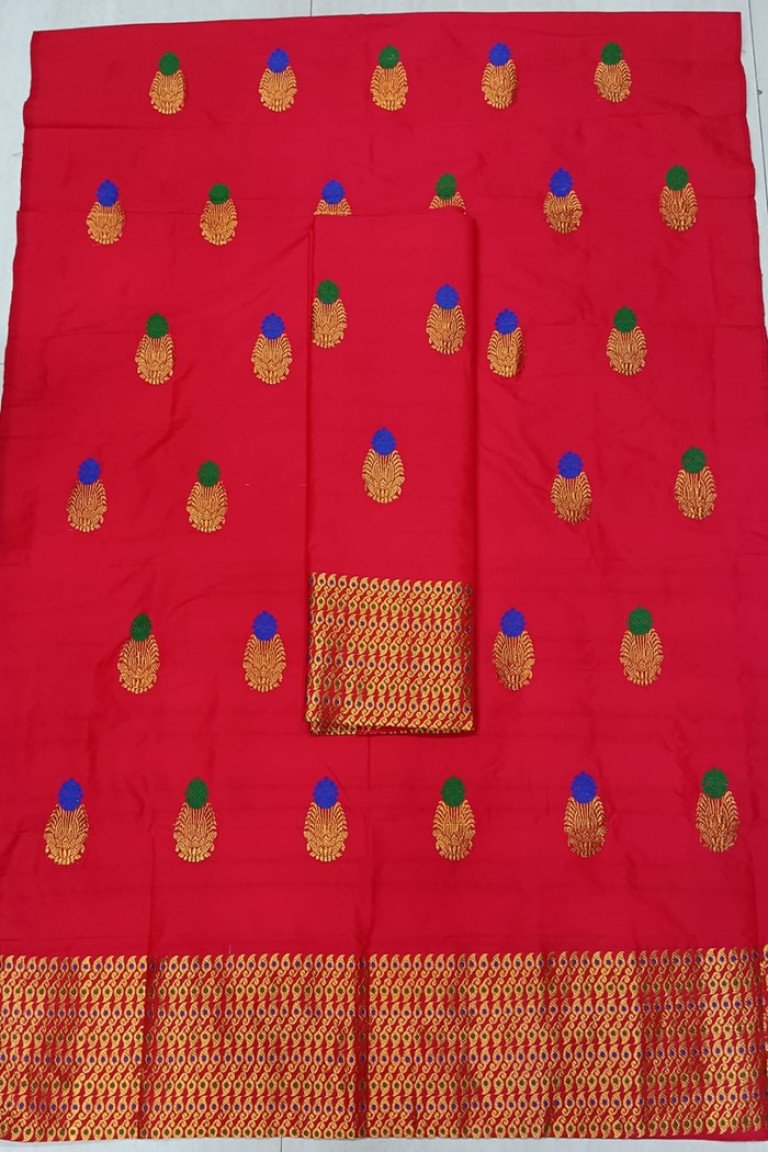 HANDLOOM MIXED SILK MEKHELA SADOR WITH BLOUSE MATERIAL / 0221000O001