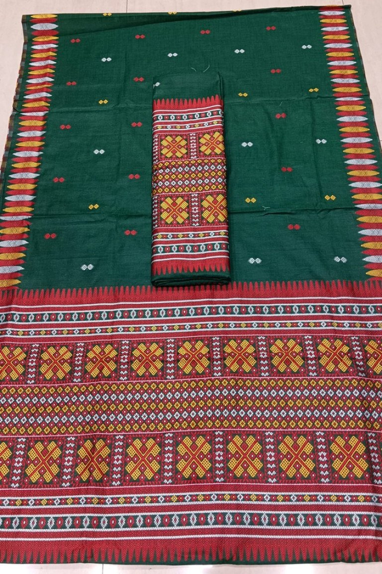 Cotton Kecha Paat Dimasa Designed Mekhela Sador With Blouse Material / 0263000J001