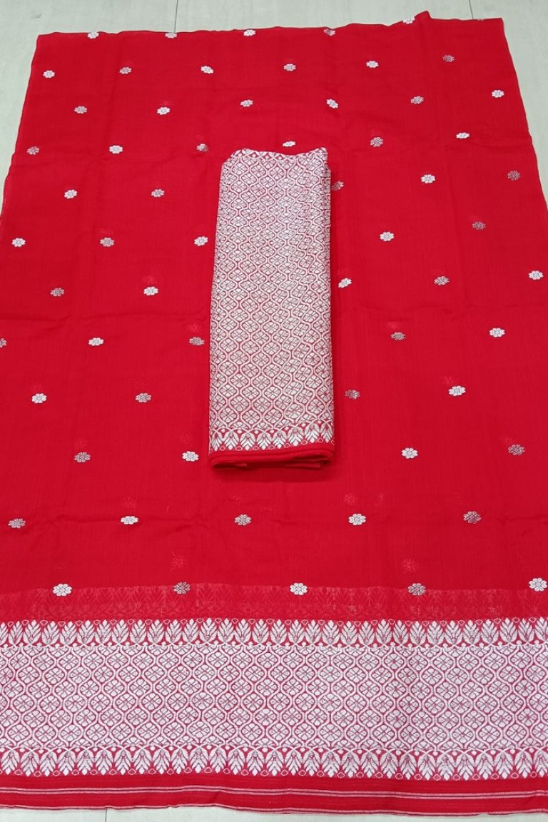 Handloom Kesa Paat Cotton Mekhela Sador with Blouse Material/ 0263000G001