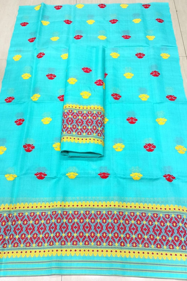 Handloom Premium Nooni Cotton Mekhela Sador With Blouse Material / 0137000J001