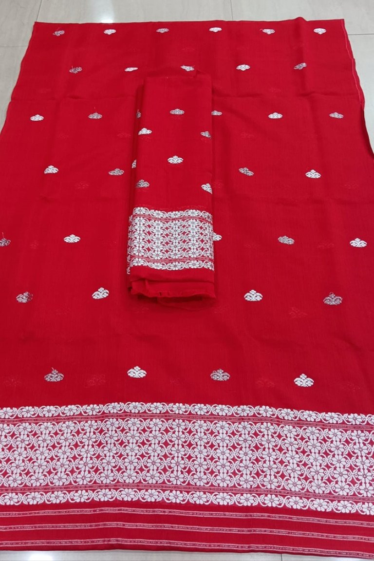 Handloom Kesa Paat Cotton Mekhela Sador with Blouse Material/ 0263000F001