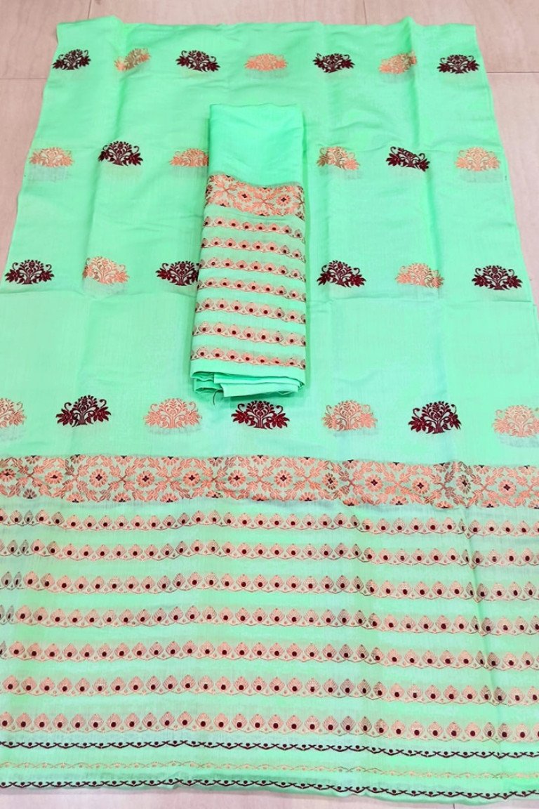 Handloom Kesa Paat Cotton Mekhela Sador with Blouse Material/ 0263000G001