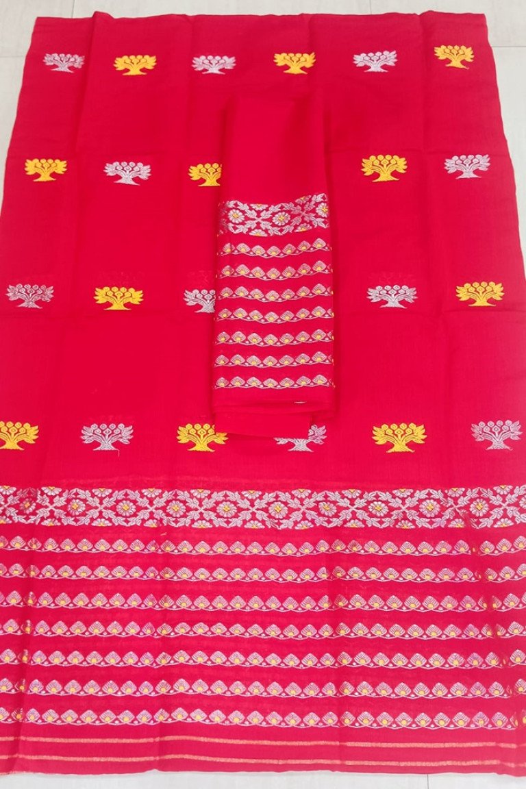 Handloom Kesa Paat Cotton Mekhela Sador with Blouse Material/ 0263000G001