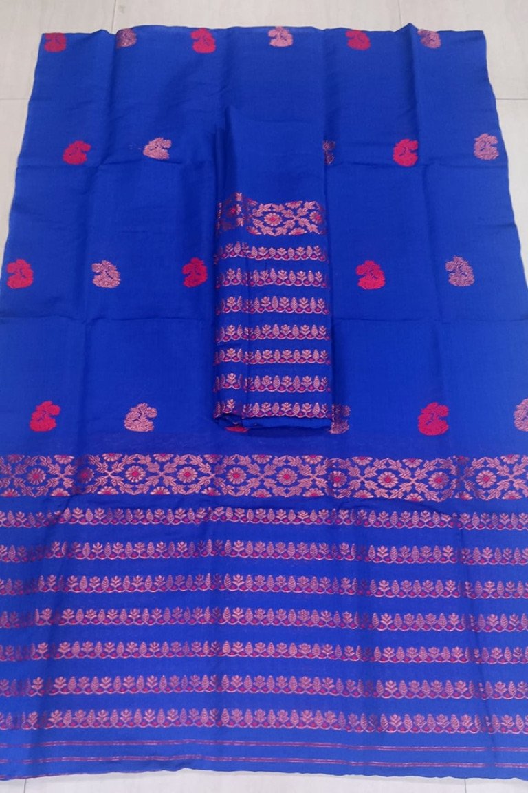 Handloom Kesa Paat Cotton Mekhela Sador with Blouse Material/ 0263000G001