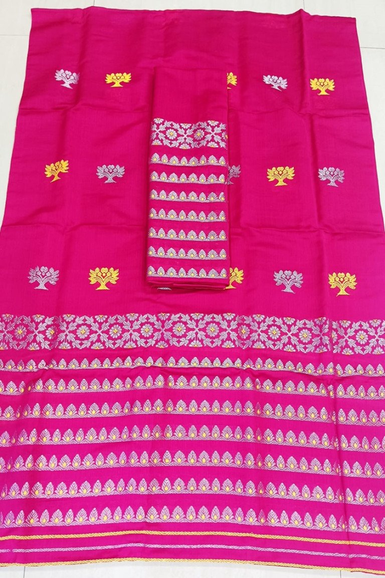 Handloom Kesa Paat Cotton Mekhela Sador with Blouse Material/ 0263000G001