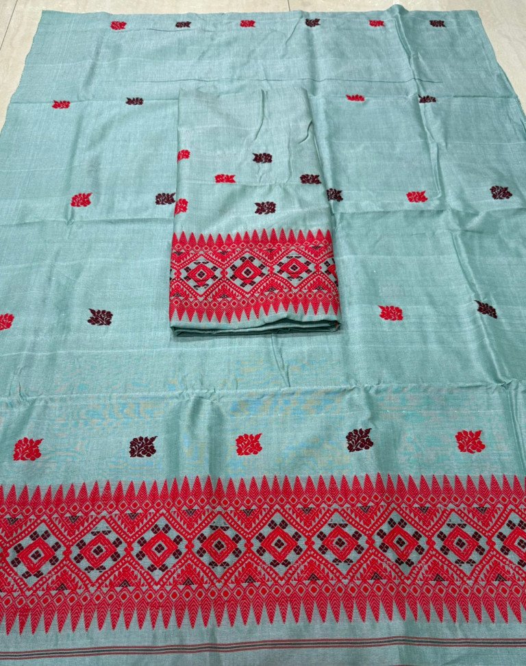 Handloom Silk Cotton Mekhela Sador With Blouse Material/ 03570001001