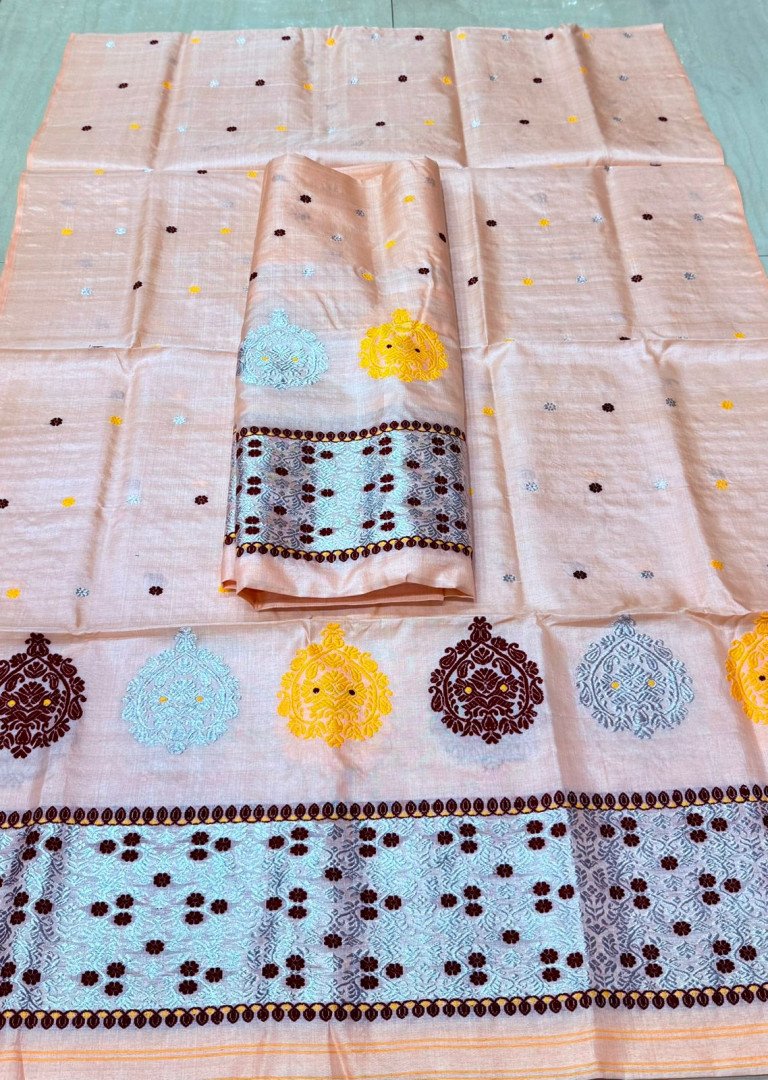Handloom Pure Tussar Silk Mekhela Sador with Blouse Material/0264000I001