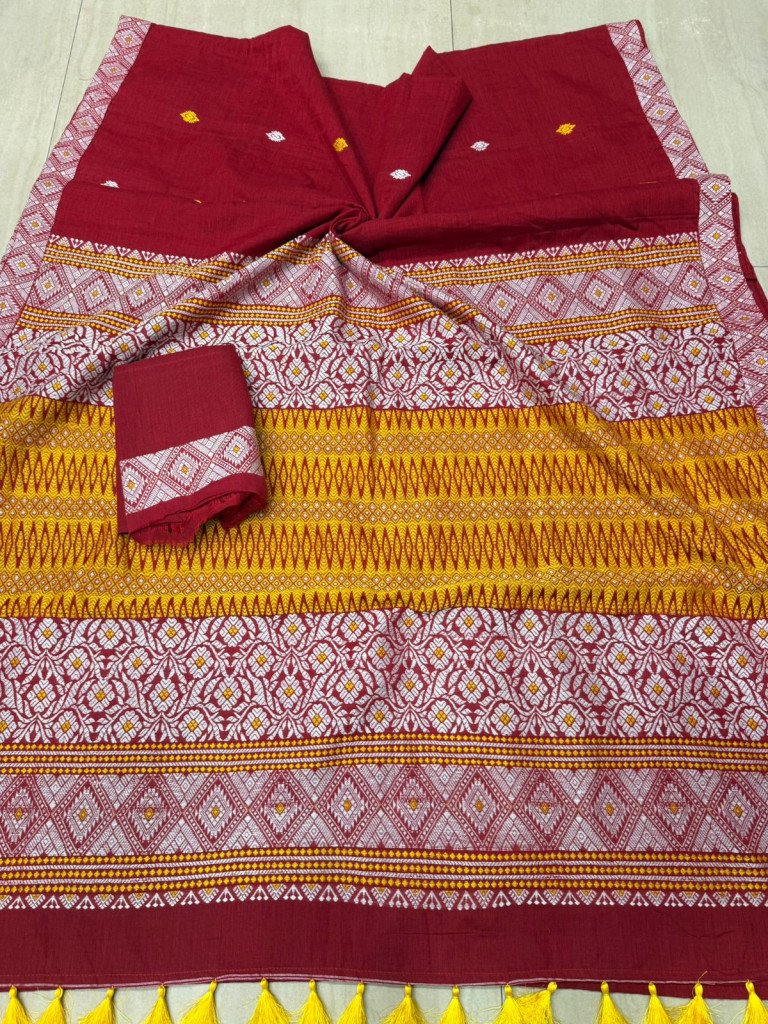 Handloom Pure Cotton Saree with Blouse Material/ 02520005001