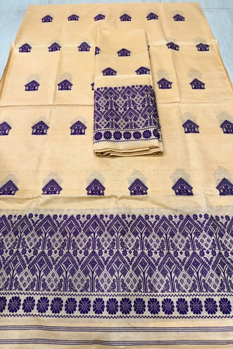 Toss Cotton Mekhela Sador with Blouse Material / 02590009001