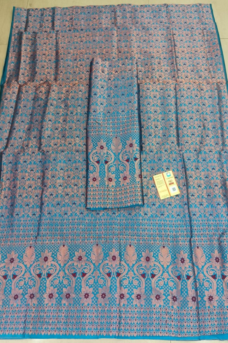 Handloom Silk-Marked Pure Mulberry Silk Mekhela Sador With Blouse Material / 02560002001