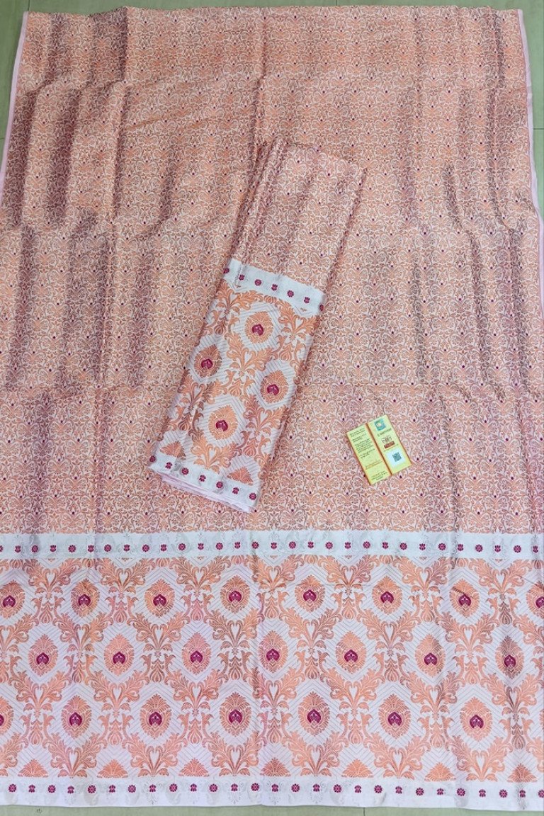 Handloom Silk-Marked Pure Mulberry Silk Mekhela Sador With Blouse Material / 02560002001