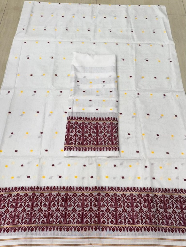 Handloom Silk Cotton Mekhela Sador With Blouse Material/ 03570001001