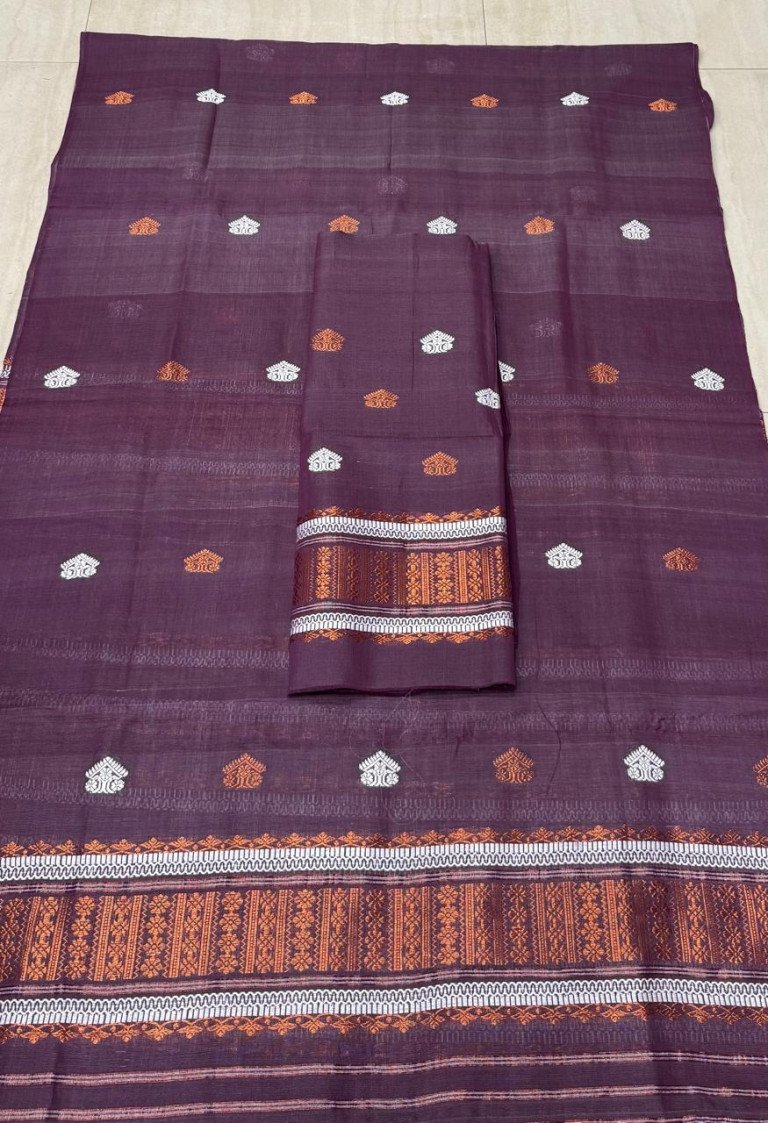 Handloom Nooni Cotton Mekhela Sador with Blouse Material/ 0137000M001