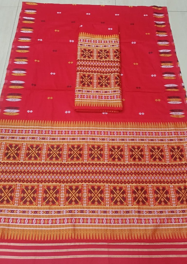 Cotton Kecha Paat Dimasa Designed Mekhela Sador With Blouse Material / 0263000N001
