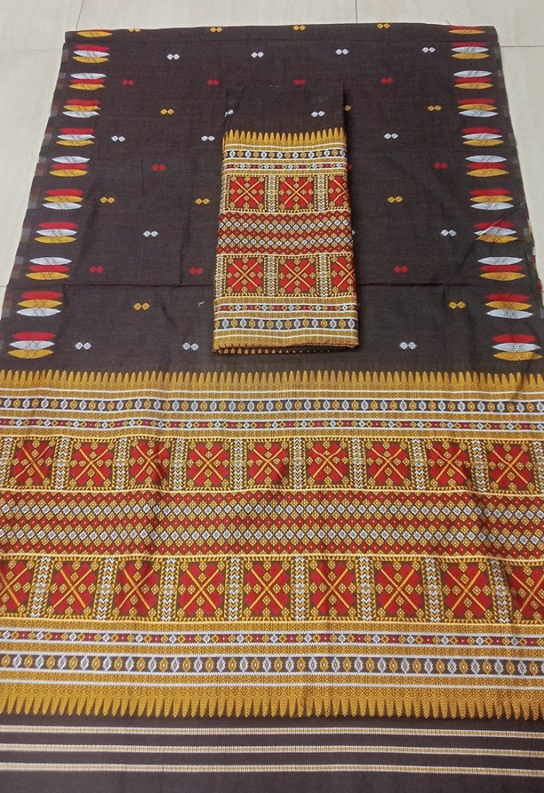 Cotton Kecha Paat Dimasa Designed Mekhela Sador With Blouse Material / 0263000N001