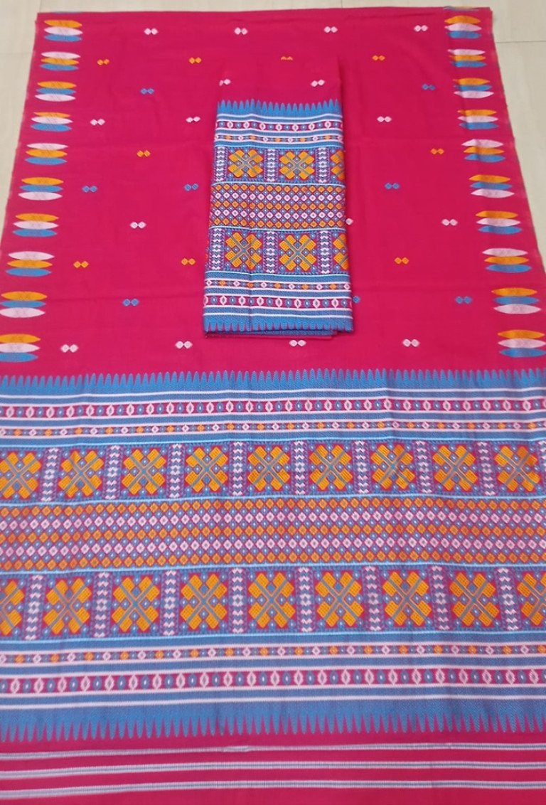 Cotton Kecha Paat Dimasa Designed Mekhela Sador With Blouse Material / 0263000N001