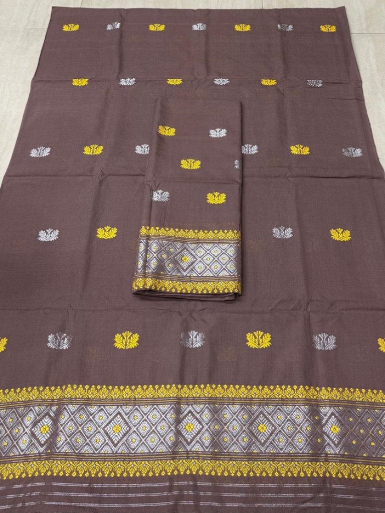 Handloom Mercerized Cotton Mekhela Sador with Blouse Material/ 02220016001
