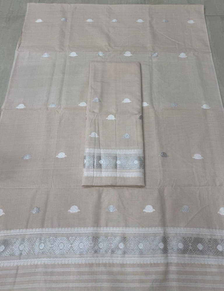 Handloom Mercerized Cotton Mekhela Sador with Blouse Material/ 02220016001