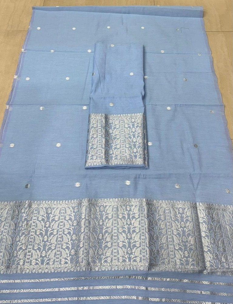 Cotton Blend Mekhela Sador With Blouse Material / 0263000O001