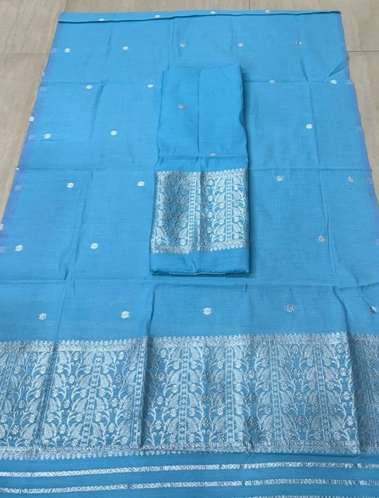 Cotton Blend Mekhela Sador With Blouse Material / 0263000O001