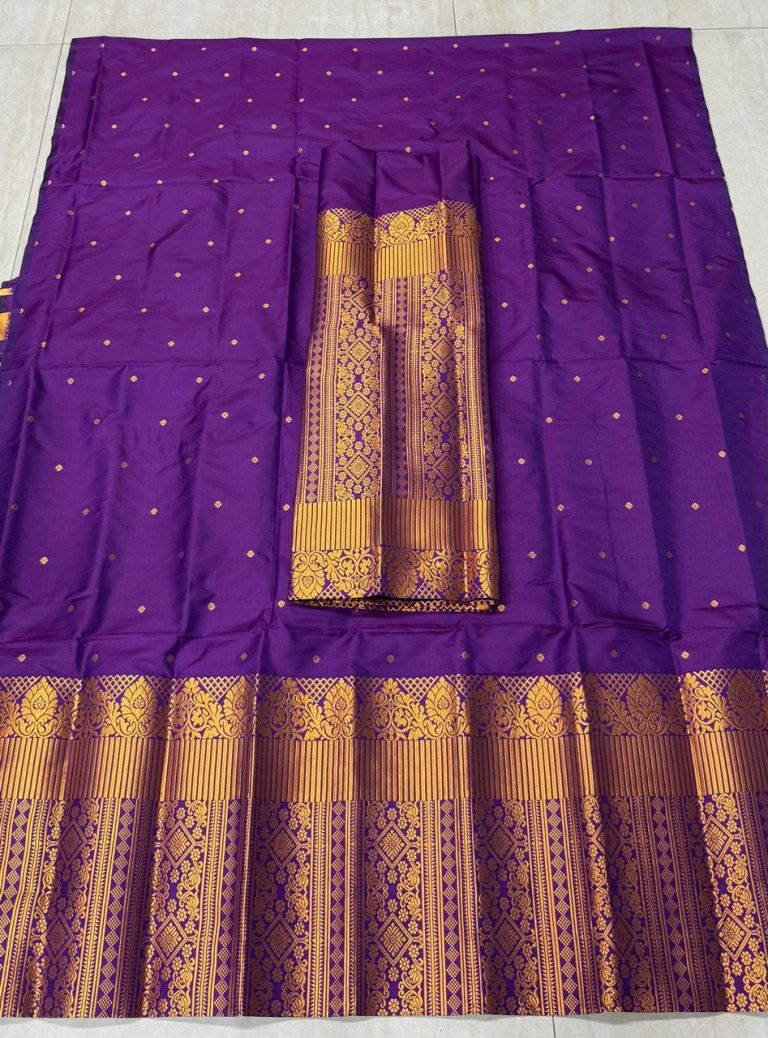 MIXED SILK MEKHELA SADOR WITH HEAVY BLOUSE MATERIAL/ মিক্সড চিল্ক মেখেলা চাদৰ ব্লাউজৰ কাপোৰৰ সৈতে/ 0221000Y001