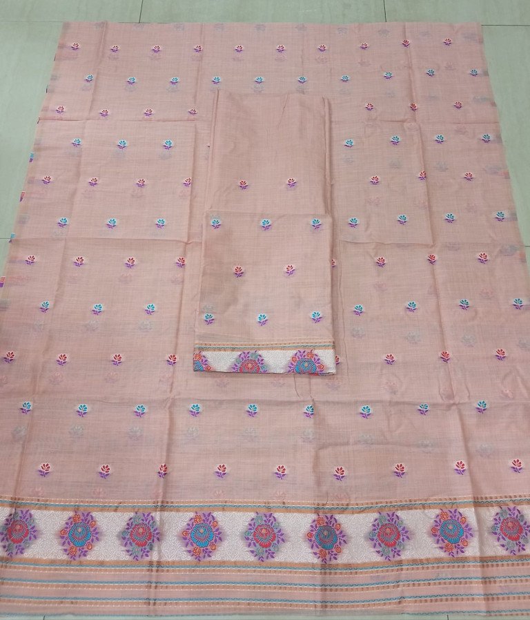 Wash Cotton Mekhela Sador With Blouse Material / 03210004001