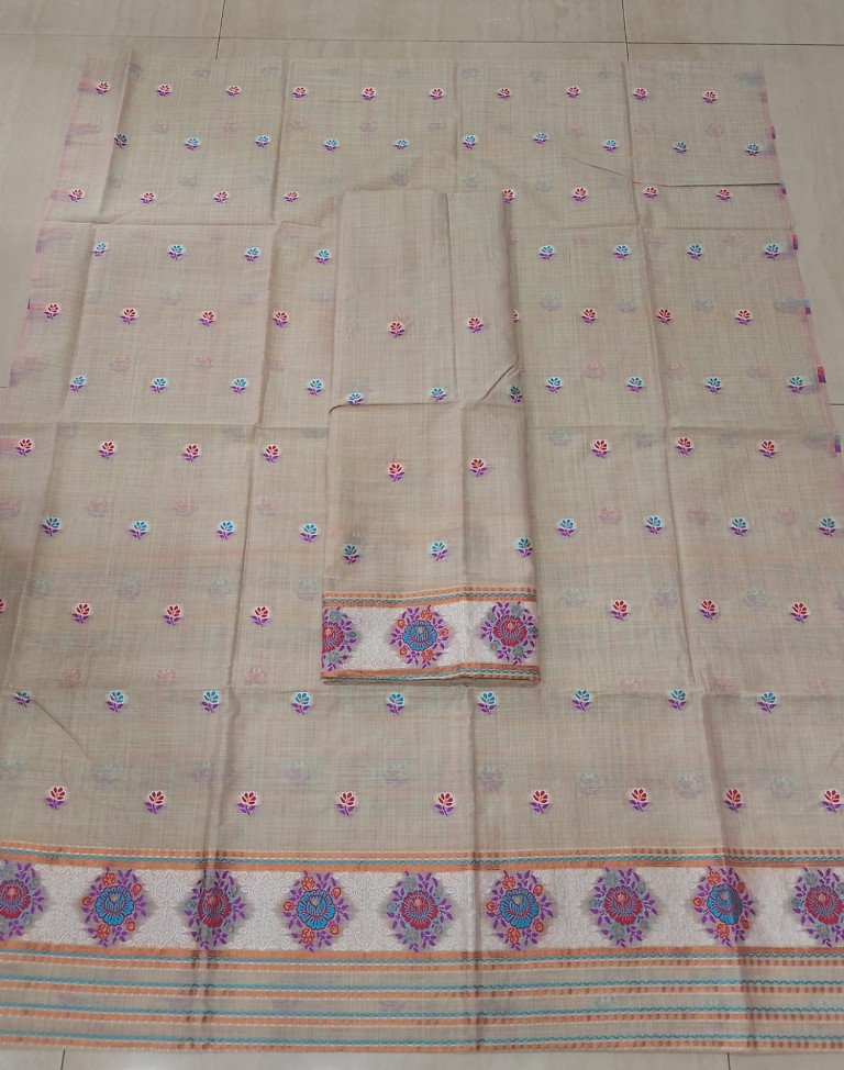 Wash Cotton Mekhela Sador With Blouse Material / 03210004001