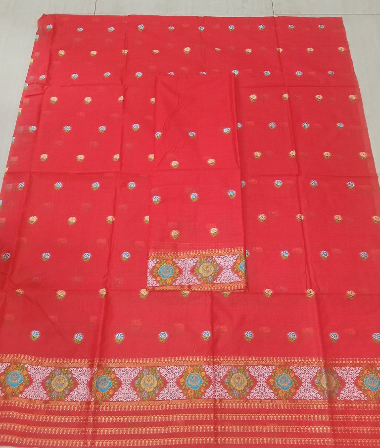 Wash Cotton Mekhela Sador With Blouse Material / 03210004001