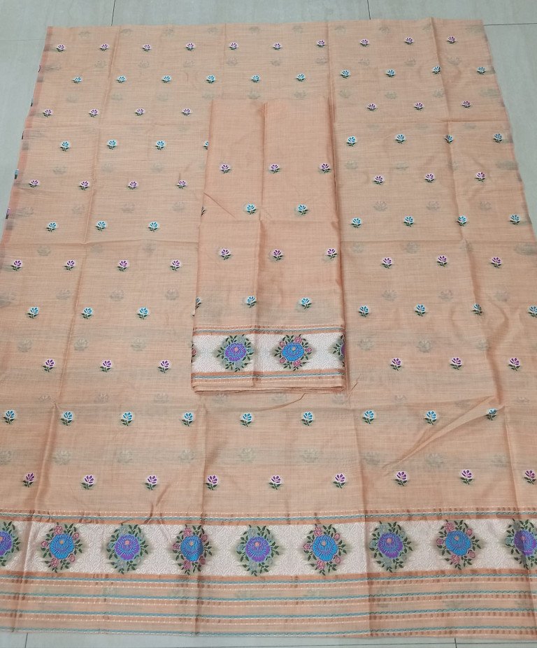 Wash Cotton Mekhela Sador With Blouse Material / 03210004001