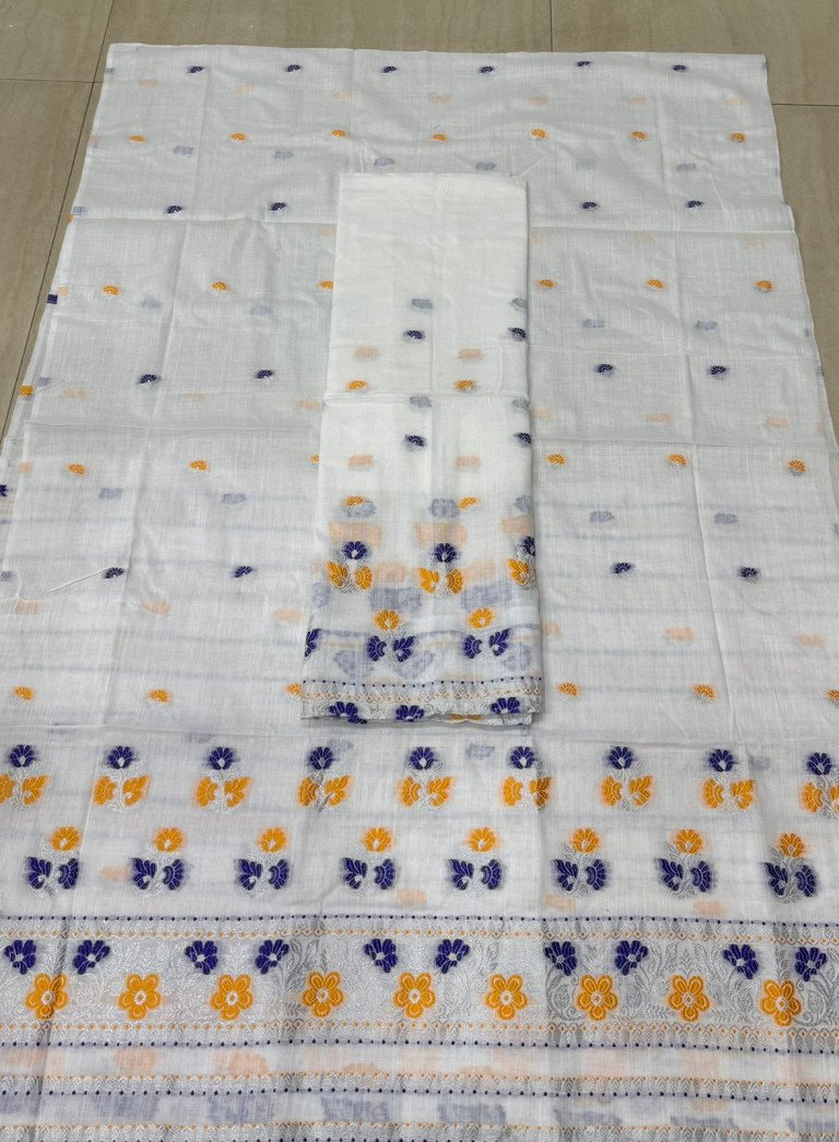 Cotton Kesa Paat Mekhela Sador With Blouse Material / 0353000E001