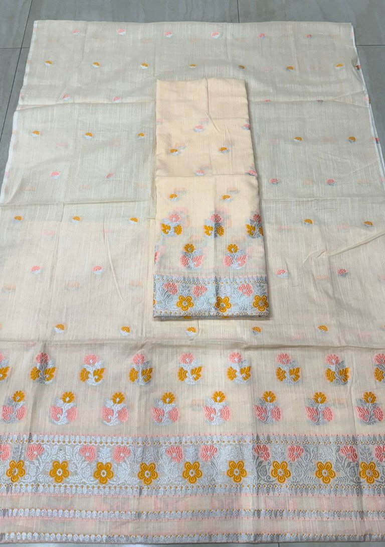 Cotton Kesa Paat Mekhela Sador With Blouse Material / 0353000E001