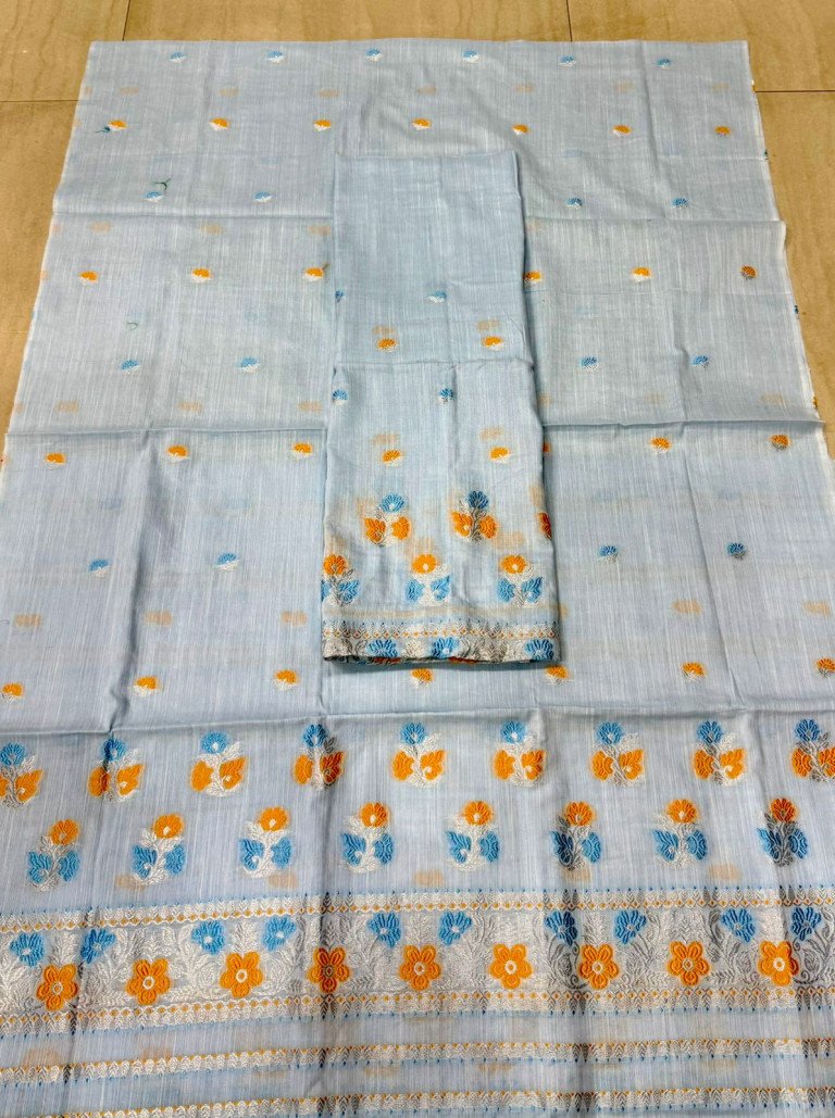 Cotton Kesa Paat Mekhela Sador With Blouse Material / 0353000E001