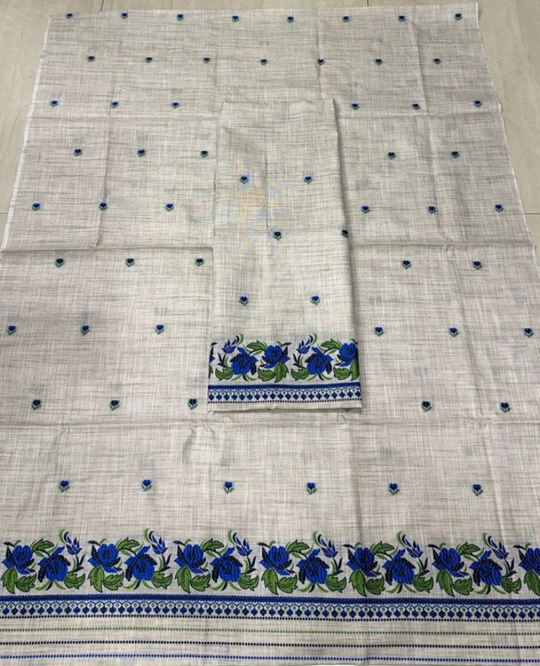 Ghisa Cotton Mekhela Sador With Blouse Material / 0030000L001