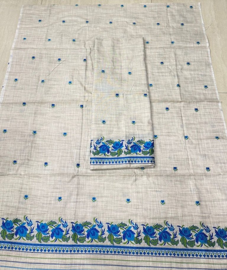 Ghisa Cotton Mekhela Sador With Blouse Material / 0030000L001