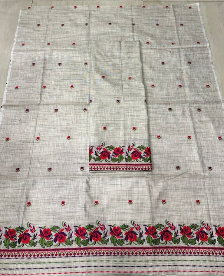 Ghisa Cotton Mekhela Sador With Blouse Material / 0030000L001