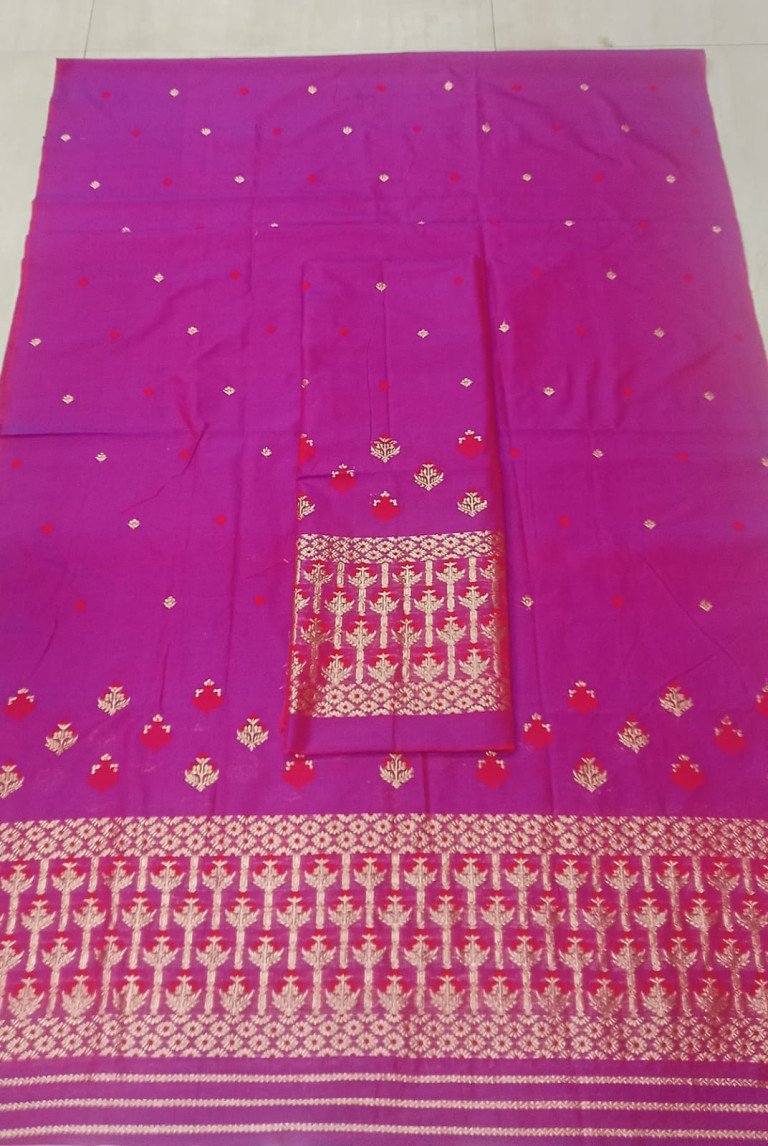 Handloom Silk Cotton Mekhela Sador With Blouse Material/ 03570003001
