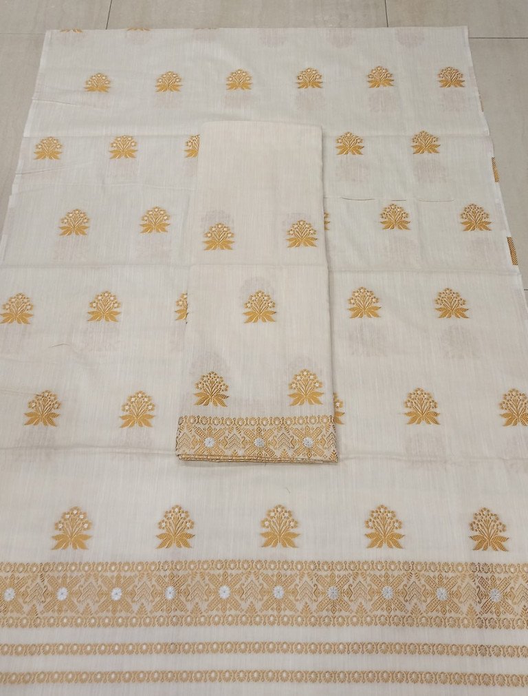 Cotton Kesa Paat Mekhela Sador With Blouse Material / 0353000E001