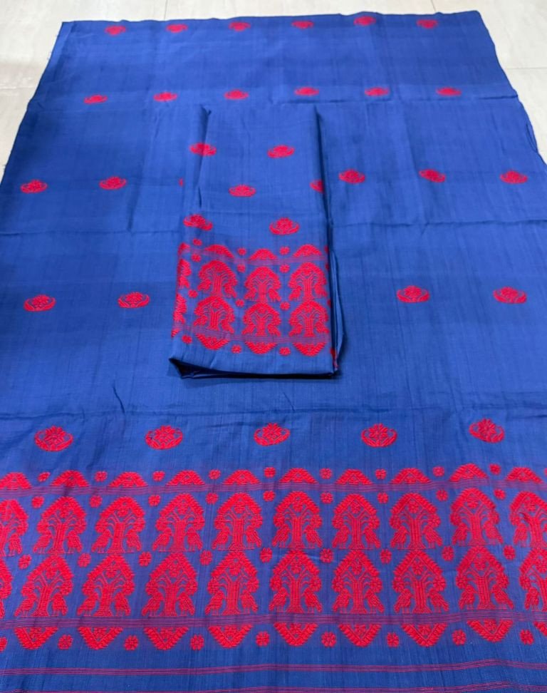 Handloom Pure Cotton Mekhela Sador With Blouse Material/ 01500005001