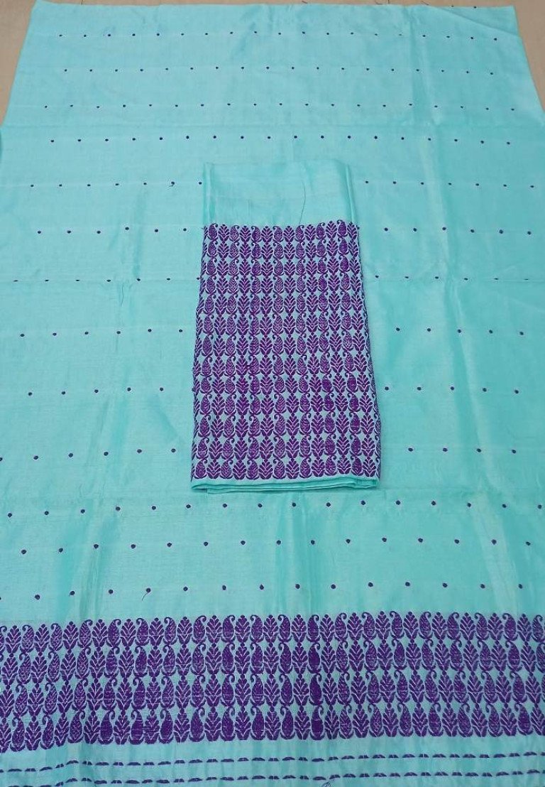 Handloom Silk - Cotton Mekhela Sador With Blouse Material/ হাতে বোৱা ৰেচম - কটন মেখেলা চাদৰ ব্লাউজৰ কাপোৰৰ সৈতে / 03570005001