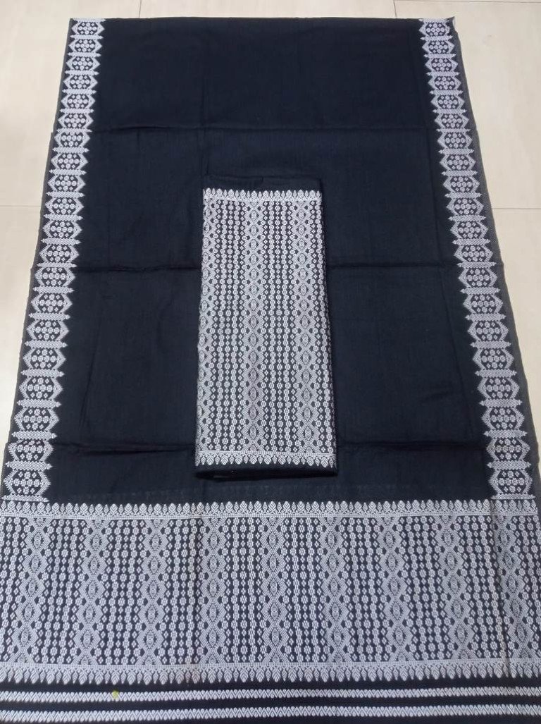 Powerloom Cotton Mekhela Sador With Blouse Material/ পাৱাৰলুম কটন মেখেলা চাদৰ ব্লাউজৰ কাপোৰৰ সৈতে / 0353000H001