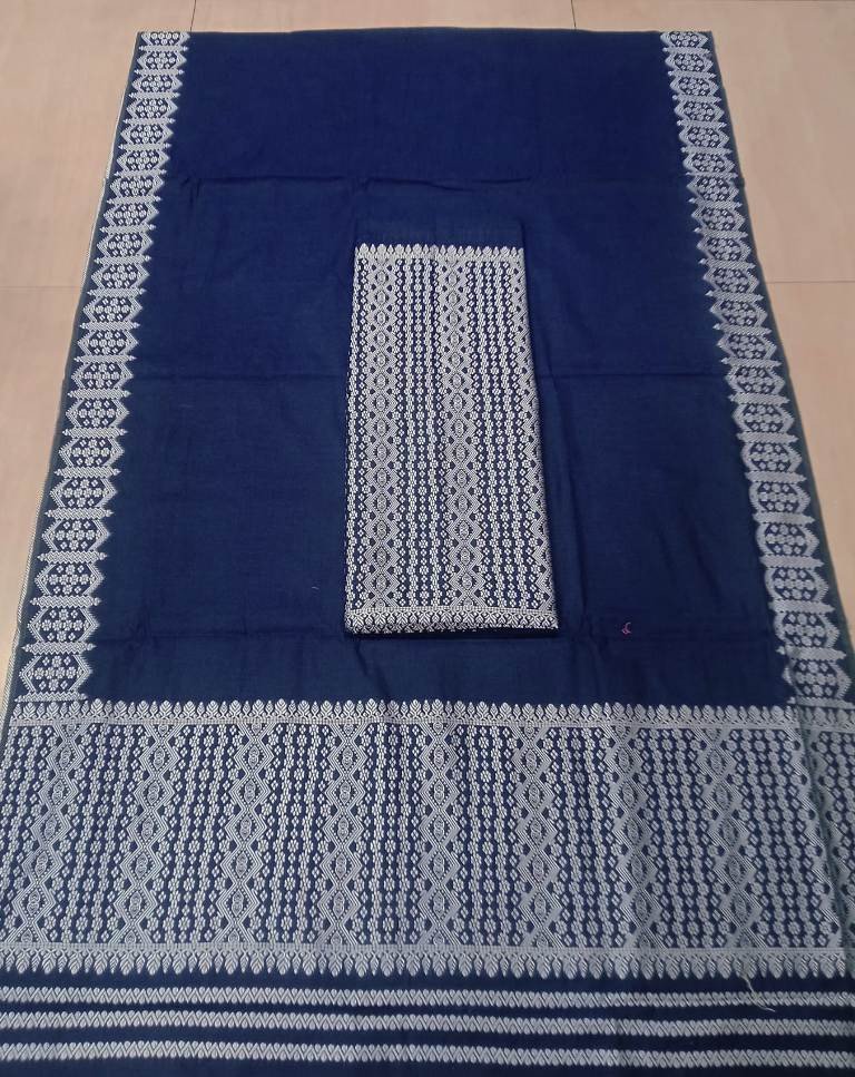 Powerloom Cotton Mekhela Sador With Blouse Material/ পাৱাৰলুম কটন মেখেলা চাদৰ ব্লাউজৰ কাপোৰৰ সৈতে / 0353000H001